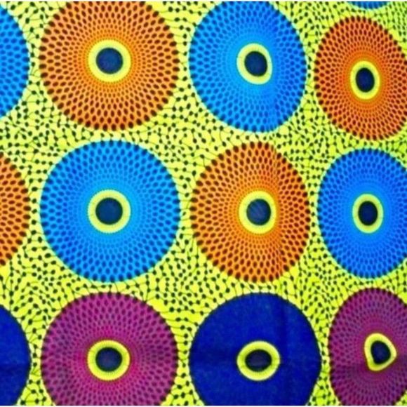 African Print Fabric, Nsubra Record Print - 6 yards - Picture 3 of 3